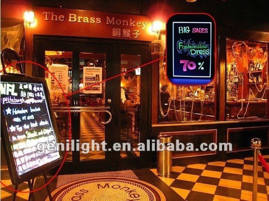 Tabuleiro de mensagem de LED personalizável Iluminado Tabuleiro de neon apagável DIY