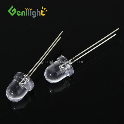 5 mm Diodo Redondo Genilight 8 mm F8 LED Padrão Componentes Eletrônicos Transparentes