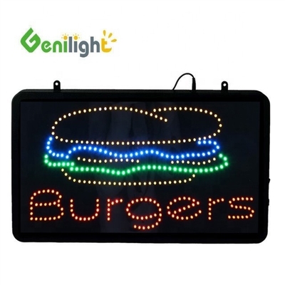 Certificado de potência ABS Open-Mold BURGERS KEBABS LED Sign para tamanho e cor personalizados
