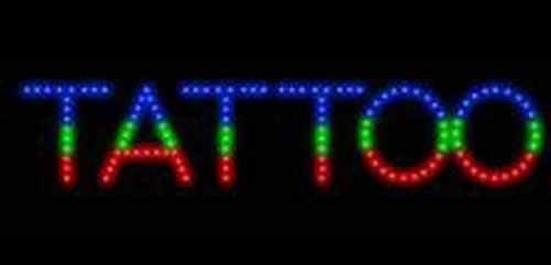 LED Tattoo Piercing Neon Open Sign com Design de Forma Retangular e Material de Resina Epoxi