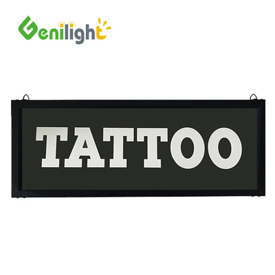 LED Tattoo Piercing Neon Open Sign com Design de Forma Retangular e Material de Resina Epoxi