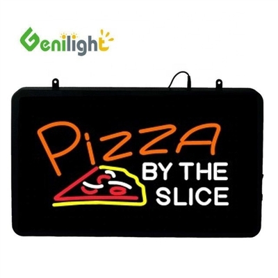Personalizado Genilight 22 * 13 polegadas CE RoHS acrílico PIZZA BY THE SLICE LED sinal de neon aberto