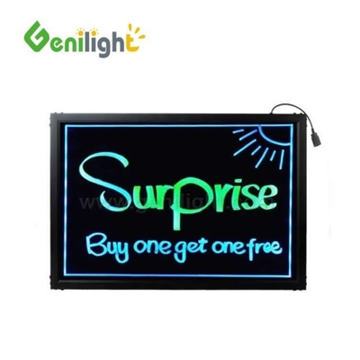 Boa capacidade anti-vento Controle remoto intermitente Iluminado Neon LED apagável Menú de mensagens Tabuleiro de escrita de sinais