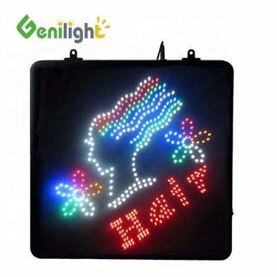 Genilight Indoor LED Salão de beleza sinalização Poupança de energia Função de perseguição e movimentação 56 * 33cm
