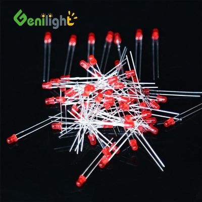 3Mm F3 Diodo LED vermelho DC3V 20MA Lâmpadas de lâmpadas Componentes Corrente Max Nenhuma