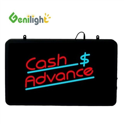 Genilight 22 * 13 polegadas Super brilho LED Cheque carta cobrada Neon sinal aberto para interior