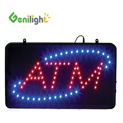 Genilight 22 * 13 polegadas Super brilho LED Cheque carta cobrada Neon sinal aberto para interior