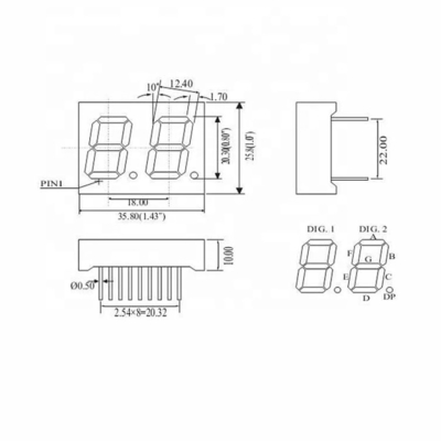 GLT-1132A(B) HR 0,32&quot; Display de um dígito LED para exibição de números digitais consistentes