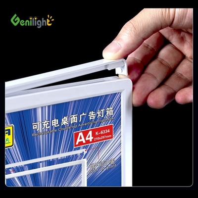 Ángulo de visão alto A4 Desktop Acrílico LED Light Table para Shopping Mall Publicidade