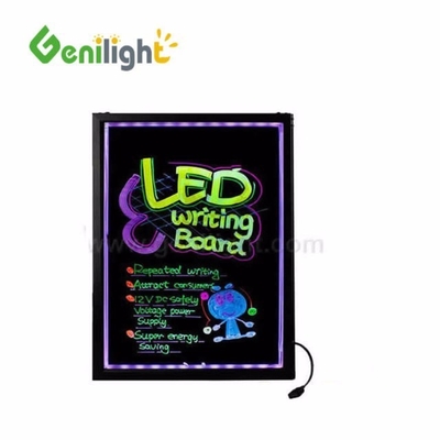 Função de retângulo Tabela de escrita LED ultra fina da Genilight com 12 tipos de brilho