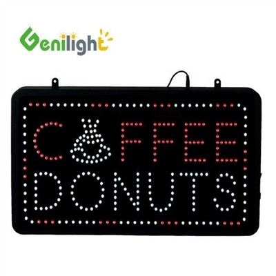 Voltagem segura LED Café Donuts Shop Sign Genilight Interior 22 * 13 polegadas com função SDK