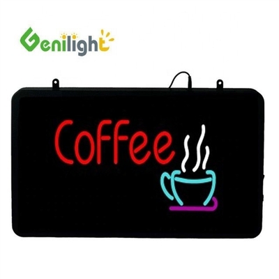Voltagem segura LED Café Donuts Shop Sign Genilight Interior 22 * 13 polegadas com função SDK