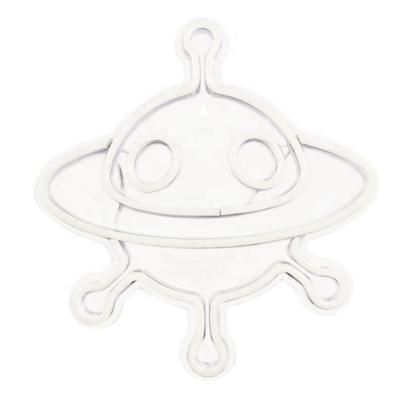 Sinais de neon acrílicos de naves espaciais personalizados para decoração de parede e luz noturna LED UFO