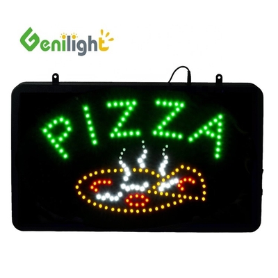ABS de molde aberto Rectângulo Custom Pizza Wall Light Acrílico Open Sign Neon Led com chian pendurado