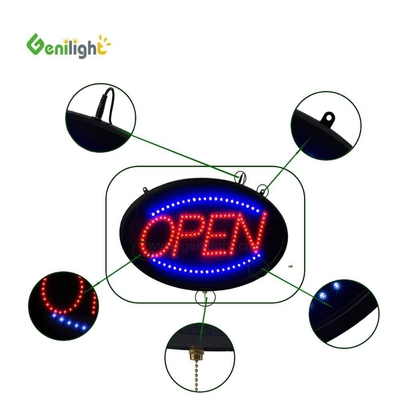 ODM Custom LED Oval OPEN Light Neon Sign com alta resolução