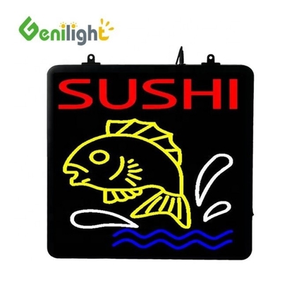 Carta personalizada SUSHI peixe LED sinal de néon para retângulo Certificado de potência CE ROHS e mais
