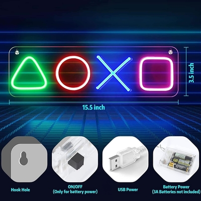 Melhore sua sala de jogos com luzes coloridas de neon LED 42 * 12,5cm USB Powered Wall Decor