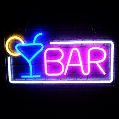Luz de neon LED apagável para decoração de parede do bar doméstico Sinais de neon da barra alimentados por USB