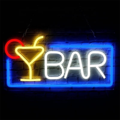 Luz de neon LED apagável para decoração de parede do bar doméstico Sinais de neon da barra alimentados por USB