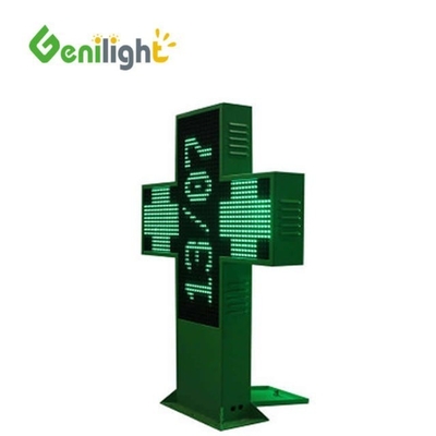 Configuração de pixels 1G Dimensão personalizada Farmácia a cores LED Cross Sign com RGB