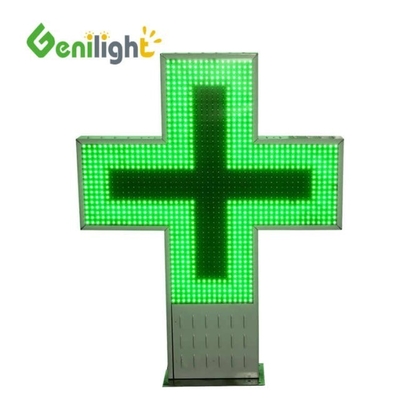 P16 P20 Pixéis 3D LED Farmácia Cross Display Sign com RS232 RF Comunicação de Controle