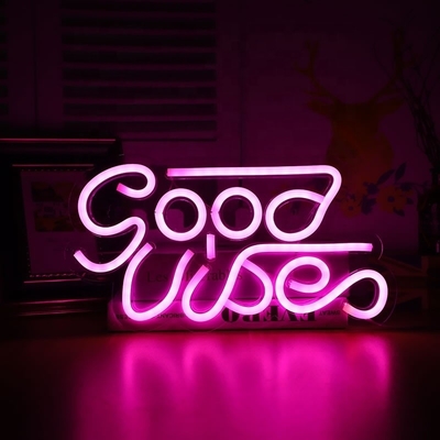 27.5*15cm Custom Blue Good Vibes Neon Sign para Decoração de Parede do Quarto de dormir Iluminação USB
