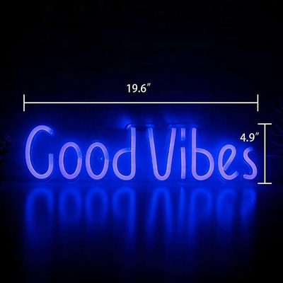 27.5*15cm Custom Blue Good Vibes Neon Sign para Decoração de Parede do Quarto de dormir Iluminação USB
