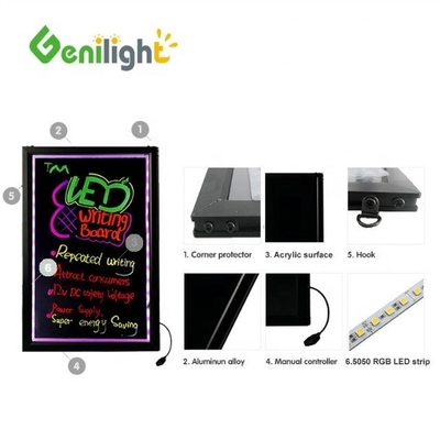 Genilight Vidro temperado ou sinal de neon LED acrílico para iluminação interna de placas de giz