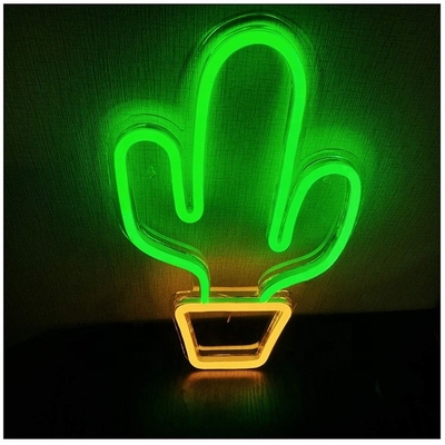 Sinalização de neon LED alimentada por USB para decoração do quarto Forma de cacto grande para crianças Adolescentes meninos meninas dormitório