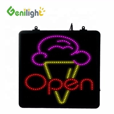 Rectangular gelado LED sinal de néon com ABS Open-Mold Out Frame Animation Iluminação