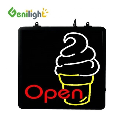 Rectangular gelado LED sinal de néon com ABS Open-Mold Out Frame Animation Iluminação