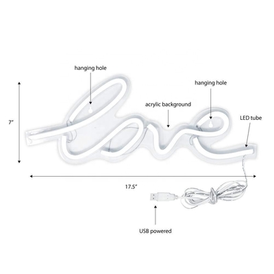 50000 horas de vida útil Business Neon Sign Large LED Love Light para design personalizado