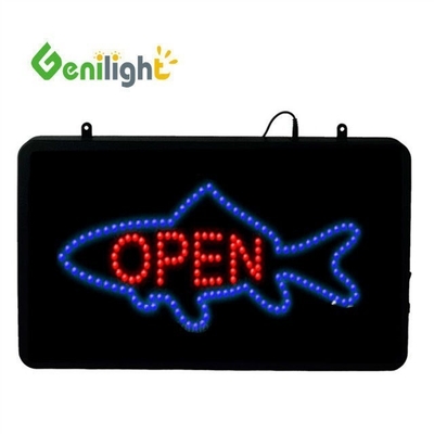 56*33cm DC12V Genilight Flash Edge Publicidade LED Sinais de abertura para loja de frango frito