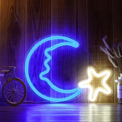 Luz de néon de estrela de lua LED para decoração de festival Duração de vida 50000 horas Consumo de energia 1