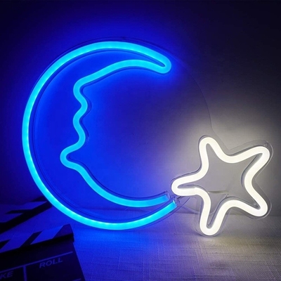 Luz de néon de estrela de lua LED para decoração de festival Duração de vida 50000 horas Consumo de energia 1