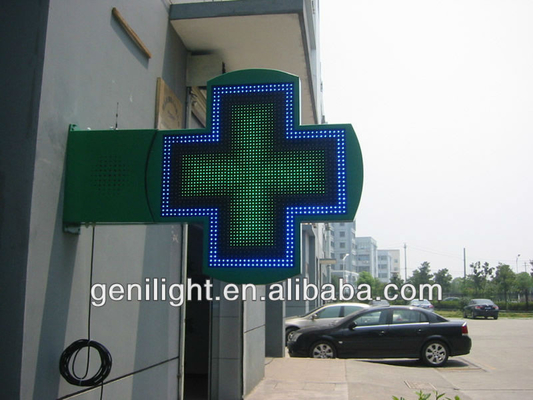 Tabela de exibição de alta luminosidade LED Farmácia Cross Com Dimensão de tela de 800 * 800mm