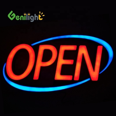 Personalizado Jumbo ULTRA BRIGHT LED OPEN SIGN Flashing Scrolling Modes Vermelho/Azul Perfeito
