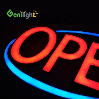 Personalizado Jumbo ULTRA BRIGHT LED OPEN SIGN Flashing Scrolling Modes Vermelho/Azul Perfeito