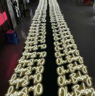 Luz de néon para bebê Sala de jogos de berçário Casamento Carta LED Branca