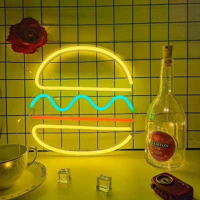 30*30cm LED Neon Light USB Powered Hamburger Neon Sign Wall Art Consumo de energia 0