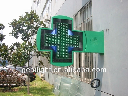 Display LED cruzado de farmácia ao ar livre com flash luminoso e integração de função SDK