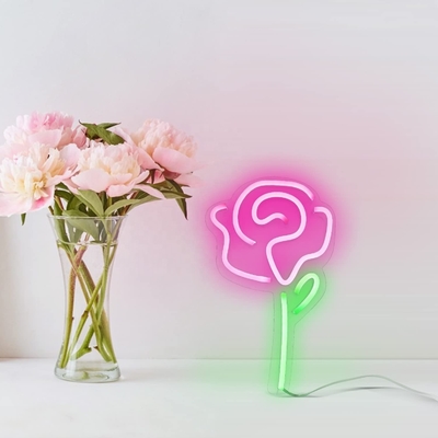 5V Voltage LED Luzes de flores Rosa Neon sinal para Decoração de parede do quarto Switch Decoração de festa