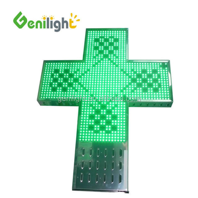 Outdoor Green LED Farmácia sinal P10 P16 P20 P25 RF WIFI 1024*1024mm Brilho ≥6000CD