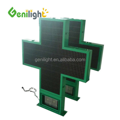 Outdoor Green LED Farmácia sinal P10 P16 P20 P25 RF WIFI 1024*1024mm Brilho ≥6000CD