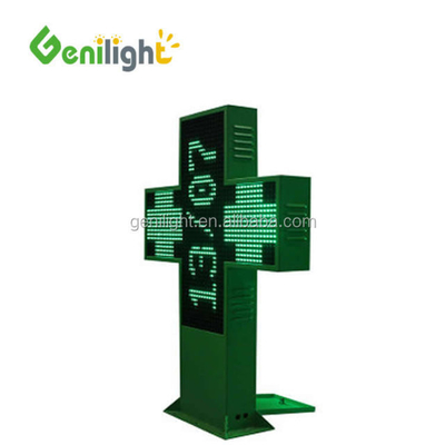 Outdoor Green LED Farmácia sinal P10 P16 P20 P25 RF WIFI 1024*1024mm Brilho ≥6000CD