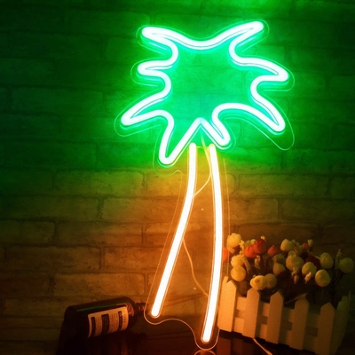 Large Coconut Tree Neon Sign Led Flex Neon Light USB Powered Night Light for Kids Room Voltagem 5V