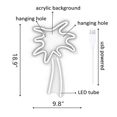 Large Coconut Tree Neon Sign Led Flex Neon Light USB Powered Night Light for Kids Room Voltagem 5V