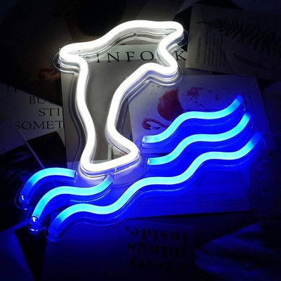 5V Large Dolphin Neon Light Sign Marquee Bateria USB Operado Mesa Led Light Decoração de parede