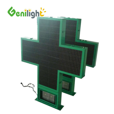 Função de exibição gráfica RGB verde LED FARMACY CROSS para atrair clientes