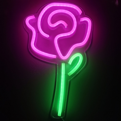 50000 horas de vida útil Luz de sinal de neon LED com rosa de flor personalizada